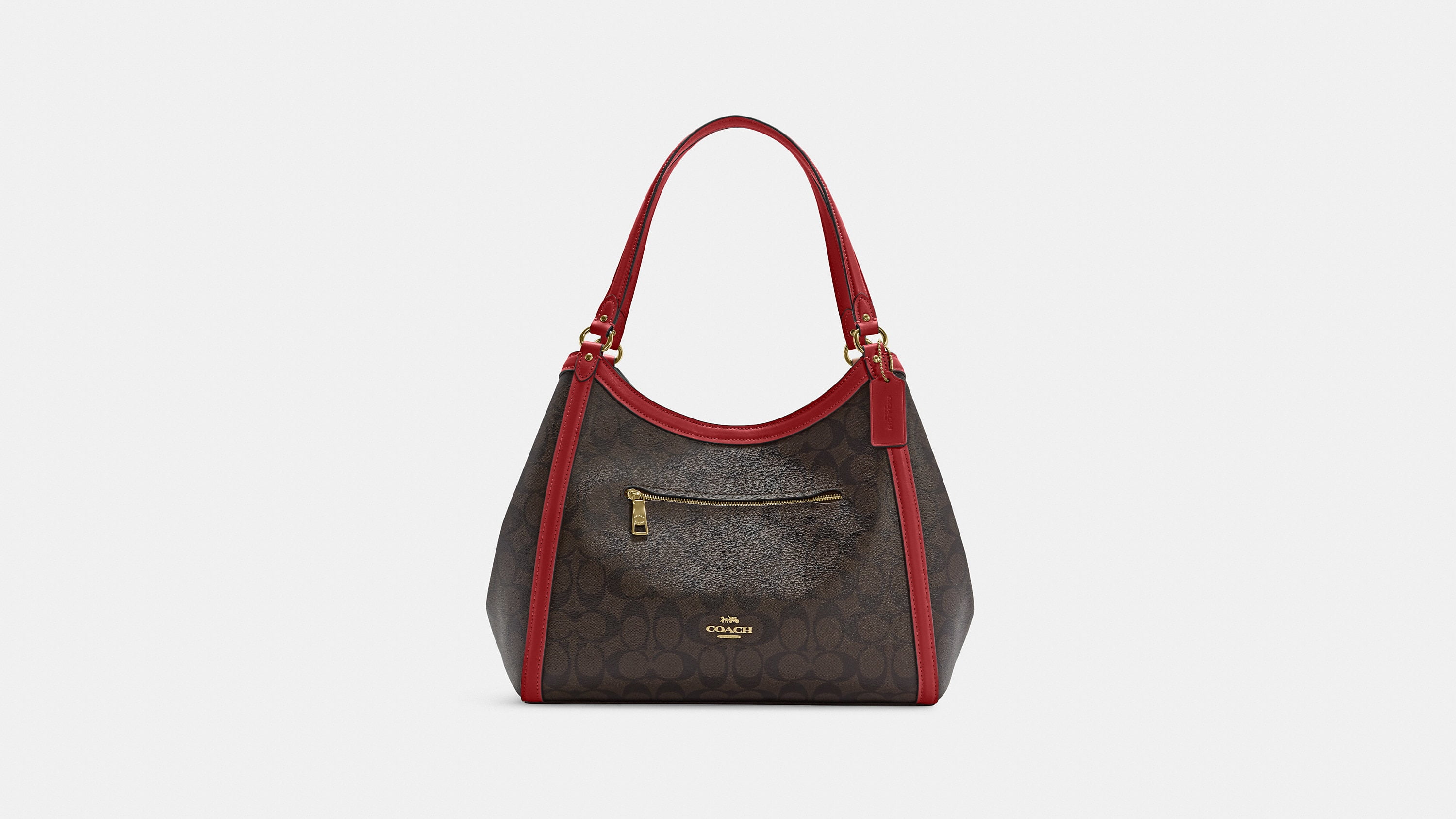 Coach Outlet Kristy Shoulder Bag In Signature Canvas in Brown/Red