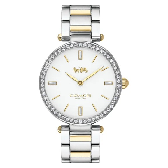 Coach Park 14503095 White Dial Two Tone Gold Silver Bracelet 34MM Womens Watch
