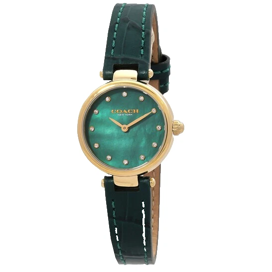 Coach Park 14503534 Green Dial & Leather Strap Quartz 26mm Womens