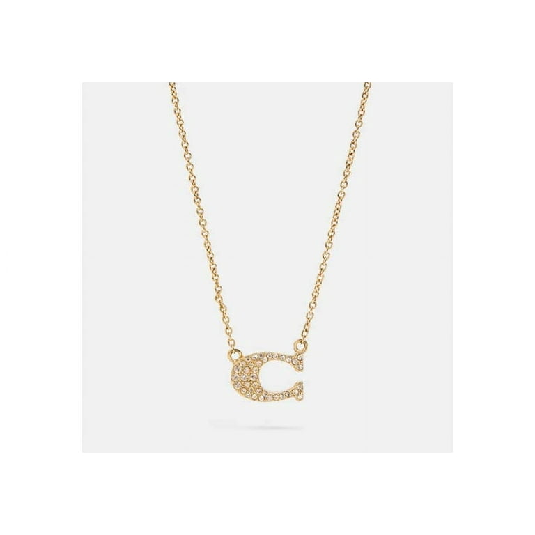 COACH ネックレス ペンダント 91433 PAVE SIGNATURE NECKLACE Coach Pave Signature Necklace gold one size - Walmart.com