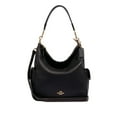 Coach Pennie Pebbled Leather Crossbody Shoulder Bag in Black 6152