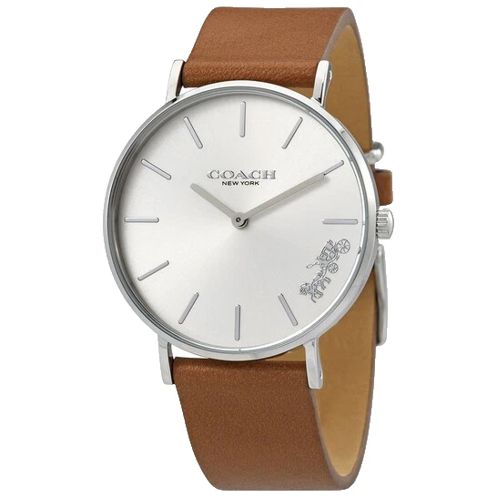 Coach Perry 14503120 Silver Dial Brown Leather Strap 36MM  display picture 3
