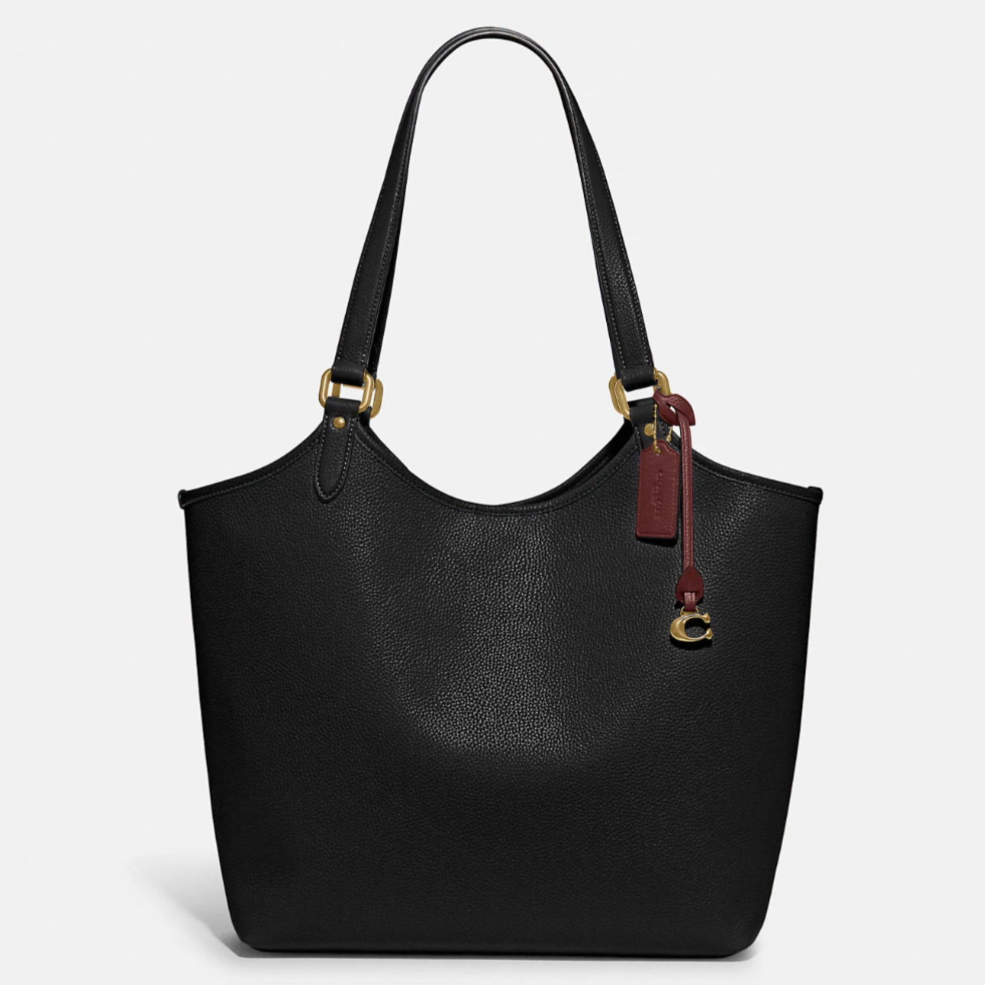 Coach Designer Handbag Polished Pebble Leather Day Tote in Black Walmart