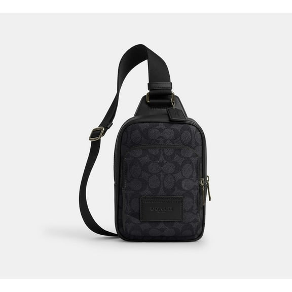 Coach Racer Sling Pack in Signature - Charcoal