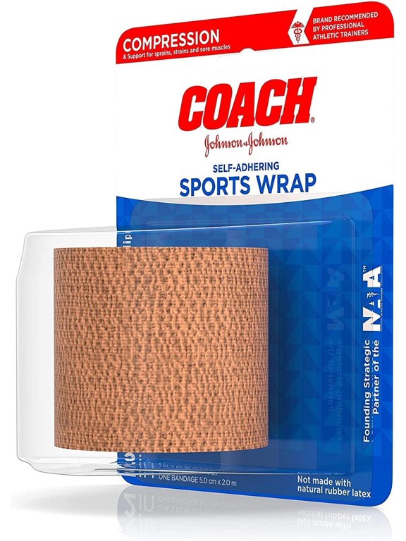 Self-Adhering Elastic Sports Compression Wrap, Elastic Bandage Helps Stabilize for Sprain, Strain & Joint Recovery, Support for Ankle, Wrist & Elbow, 2 in x 2.2 yd, Pack of 1, 1.6 OZ Per Pack