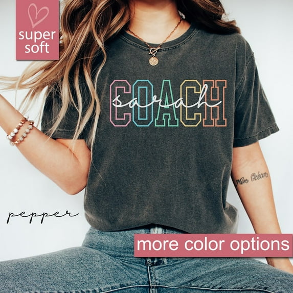 Coach Shirt, Coach Gift, Cheer Coach Shirt, Coach Name Shirt, Coach Game Day Shirt, Team Gift, Coaches