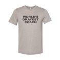 thumbnail image 1 of "Coach Shirt, World's Okayest Coach, Gift For Coach, Unisex, Sublimation T, Soft Bella Canvas, Coaching Tee, Sports, Assistant Coach, Athlete, Heather Stone, LARGE", 1 of 1