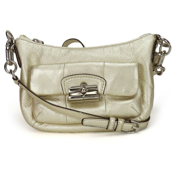 Pre-Owned Coach Shoulder Bag 14771 Christine Leather Champagne Gold Pochette Women's... (Good)