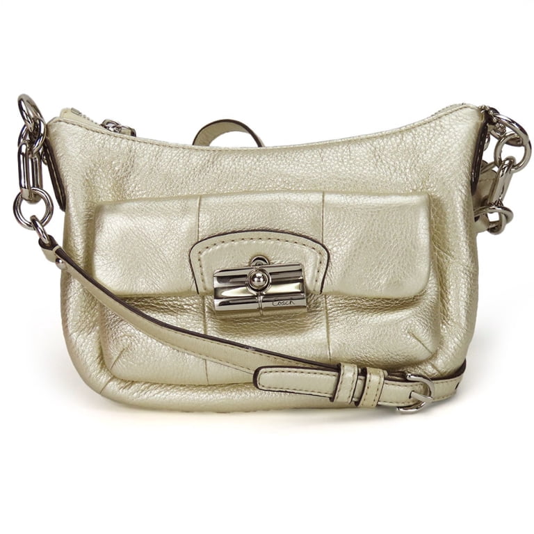 Pre-Owned Coach Shoulder Bag 14771 Christine Leather Champagne 