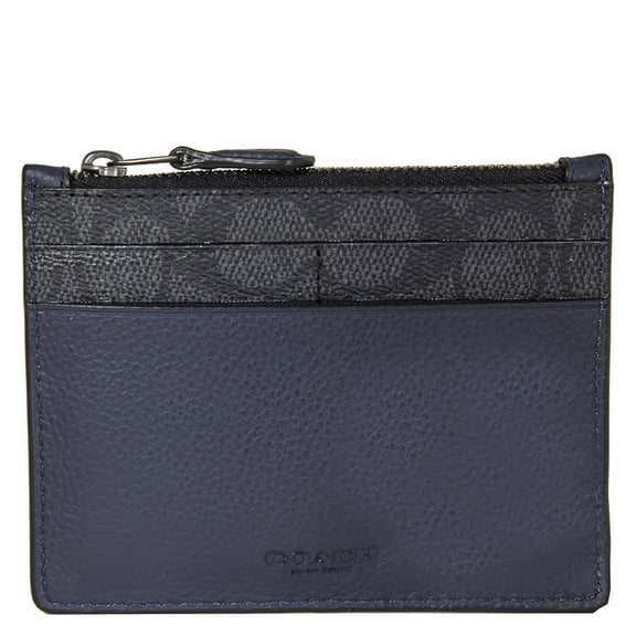 Coach Signature Canvas Blocking Card Case-Charcoal