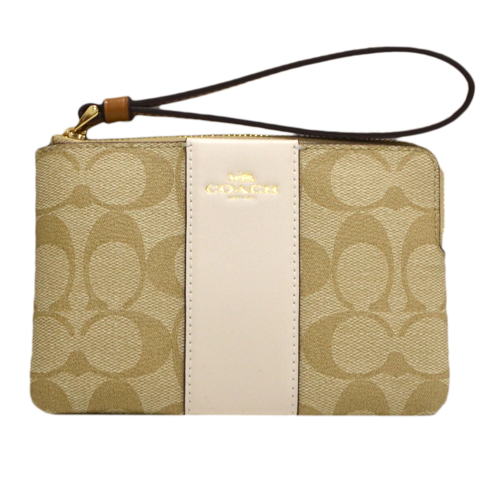 Coach signature leather wristlet hotsell