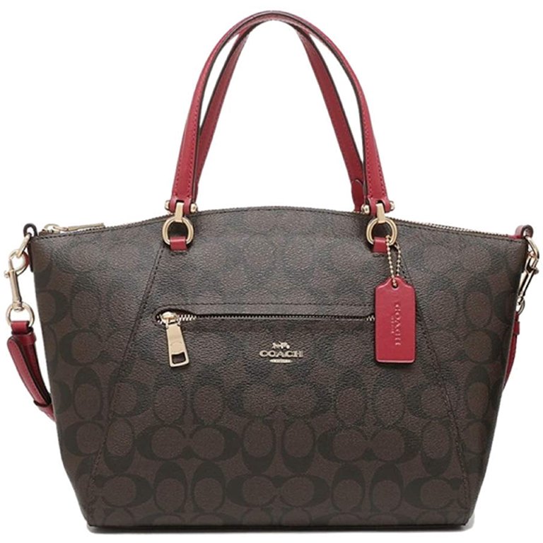 Coach Signature Prairie Satchel Crossbody in Brown Red