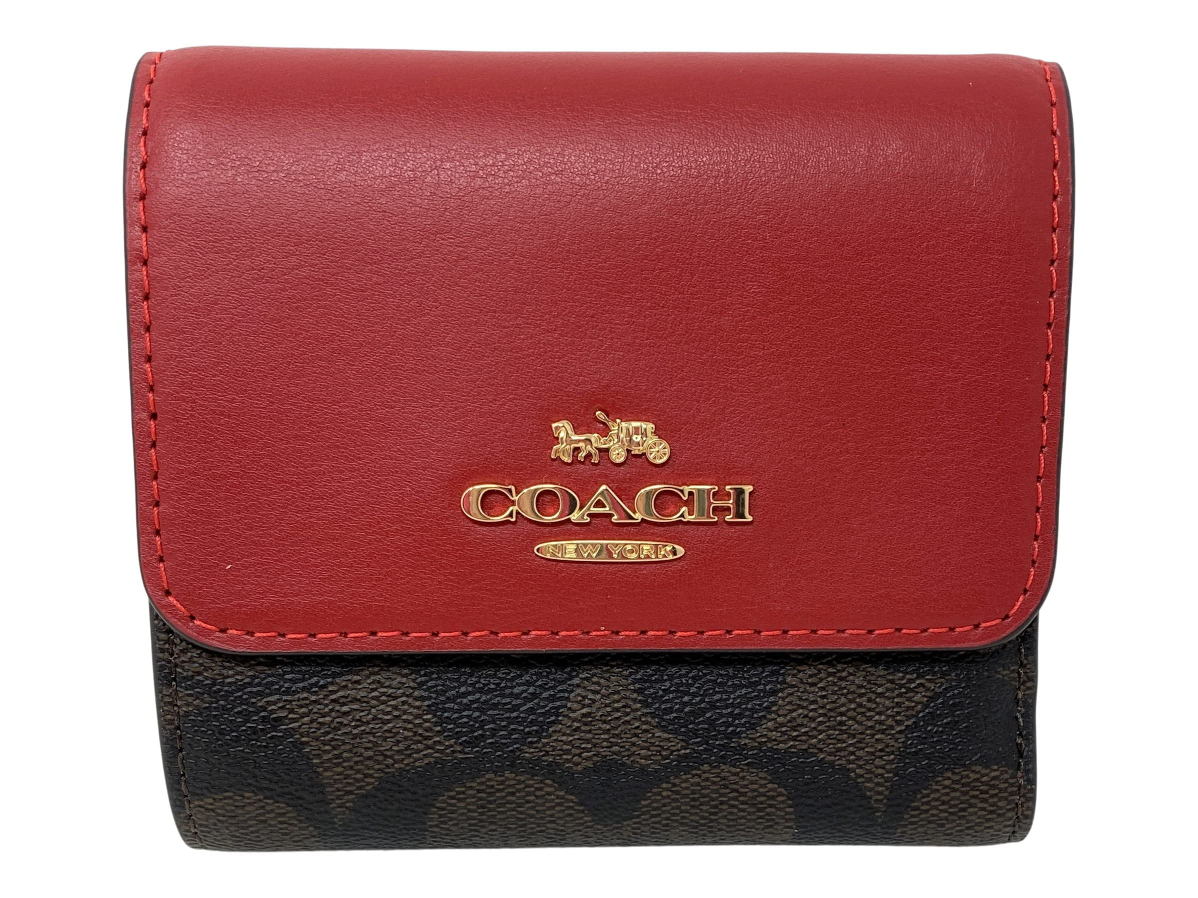 スピード配送☆【COACH】Mini Trifold Wallet 三つ折り財布 Coach Women's Small Trifold Leather Wallet with ID Case in
