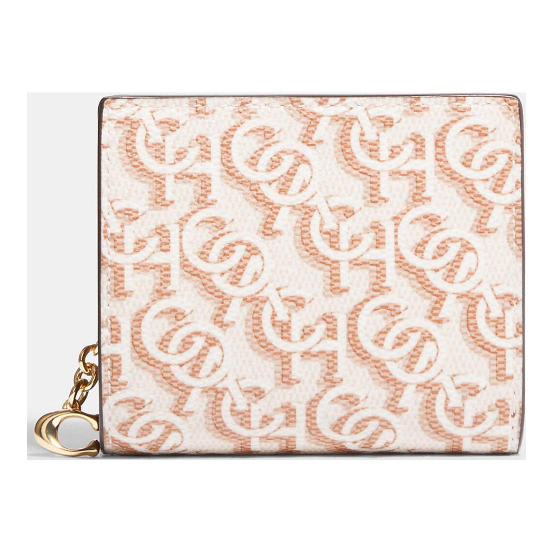 Coach Snap Wallet With Signature Monogram Print in Gold