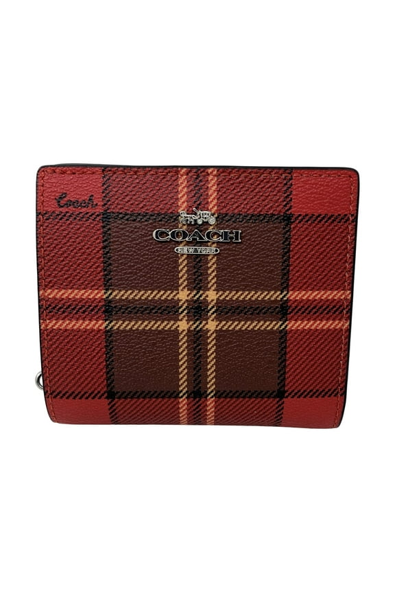 Snap Wallet With Tartan Plaid Print