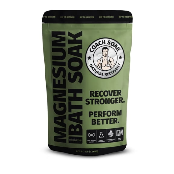 Coach Soak Magnesium Bath Flakes Eucalyptus Tea Tree Muscle Recovery Soak Post Workout Spa