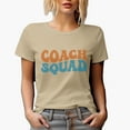 thumbnail image 1 of Coach Squad, Groovy Retro Wavy Text Merch Gift, Tan T-Shirt, Small, 1 of 5