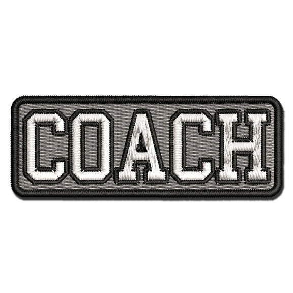 Coach Team Sports Label Applique Multi-Color Embroidered Hook & Loop Patch - 2.5 Inch Small