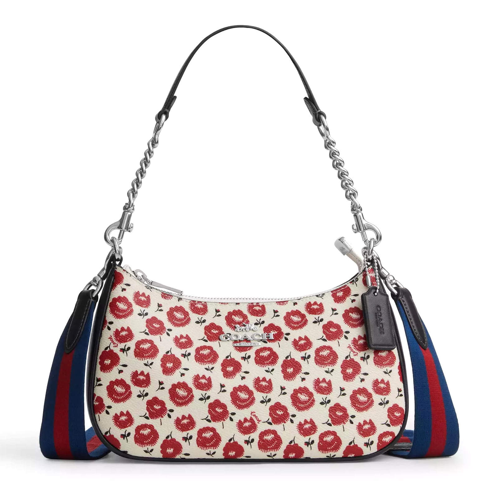 Coach Women's Teri Small Shoulder Bag with Floral Print (Chalk