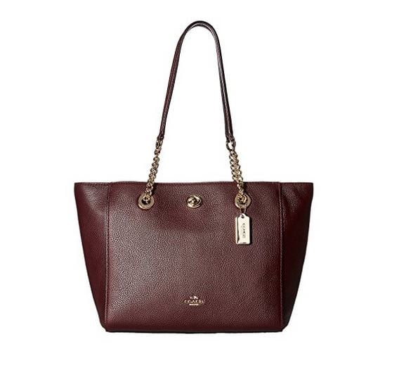 Coach Turnlock Ladies Large Leather Tote Handbag 57107 - Walmart.com