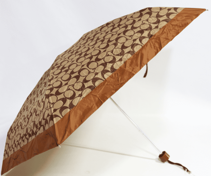Coach UV Signature Mini Umbrella, Khaki/Saddle