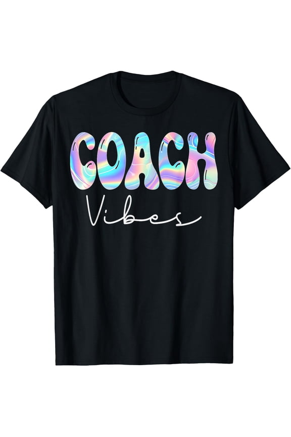Coach Vibes Groovy Back to School Cute Teachers Women Adult T-shirt