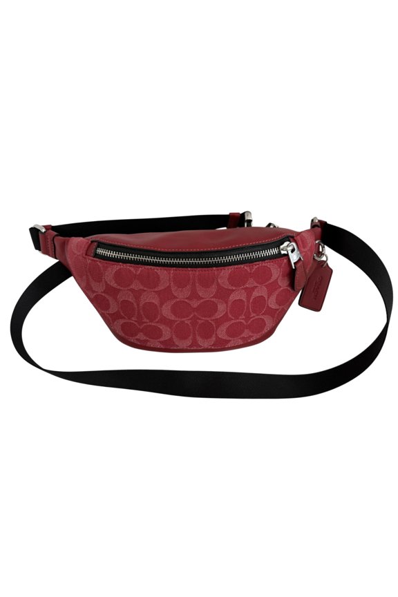 Warren Mini Belt Bag In Signature Denim (Ruby Red)