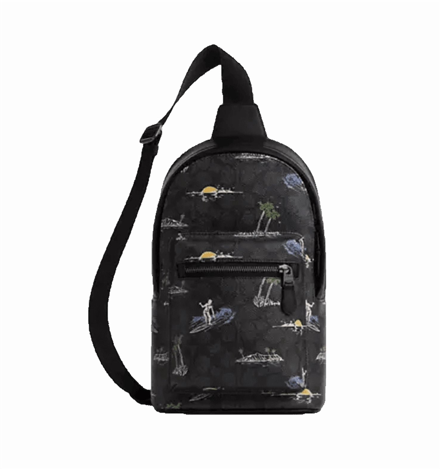 Coach West Pack In Signature Canvas W/Surf Print—Unisex—NEW W/Tags—$350–Great Coach West Pack 2853 Mens Signature Canvas Surf Print  main image 4