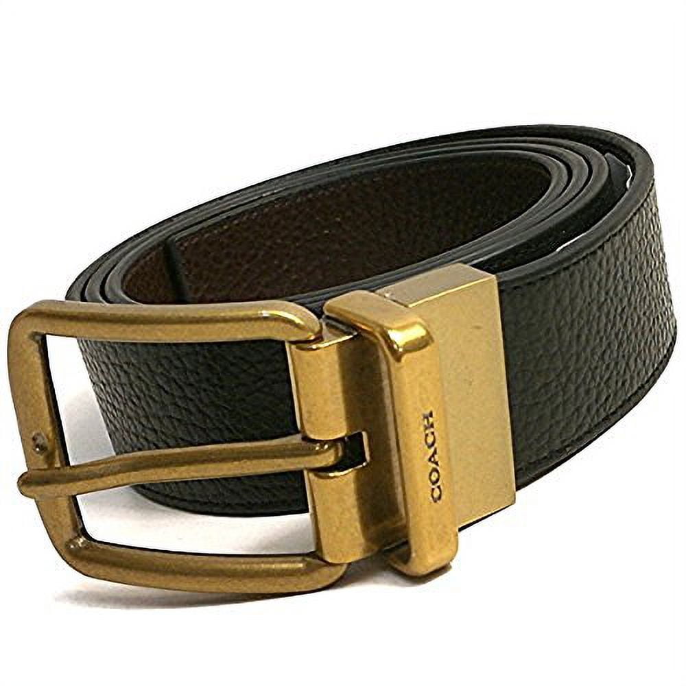 Coach Wide Hardness CutToSize Reversible Pebble Leather Belt (Black