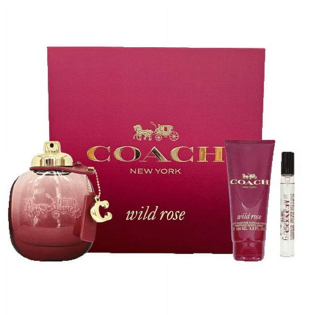 Coach Wild Rose 3 Piece Gift Set (3.3 OZ Eau De Toilette, 3.3 OZ Body