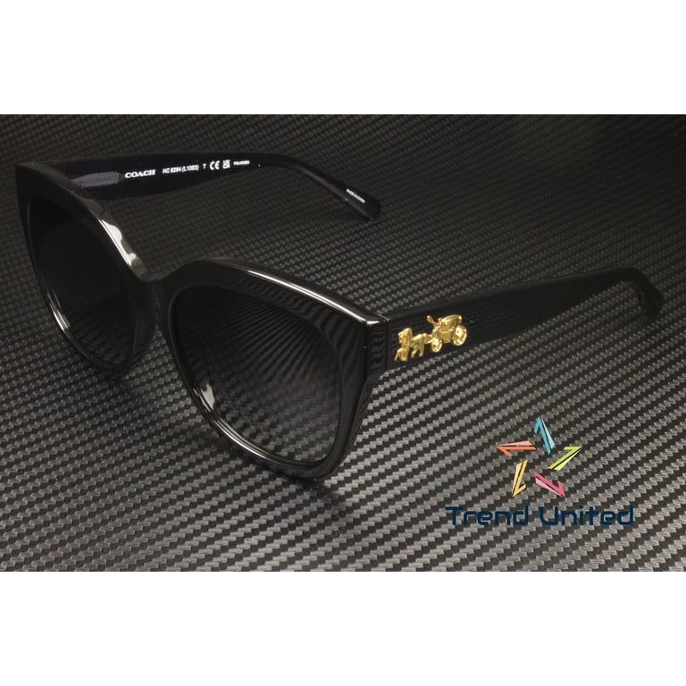 NEW COACH HC8264 Sunglasses – Black with Grey Gradient Polarized Lenses, 56mm Coach Sunglasses HC 8264 5002T3, Black Grey Gradient  main image 3