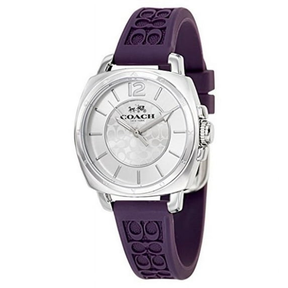 Coach Women's 14502091 Mini Boyfriend Signature Purple Strap Silver Tone Watch