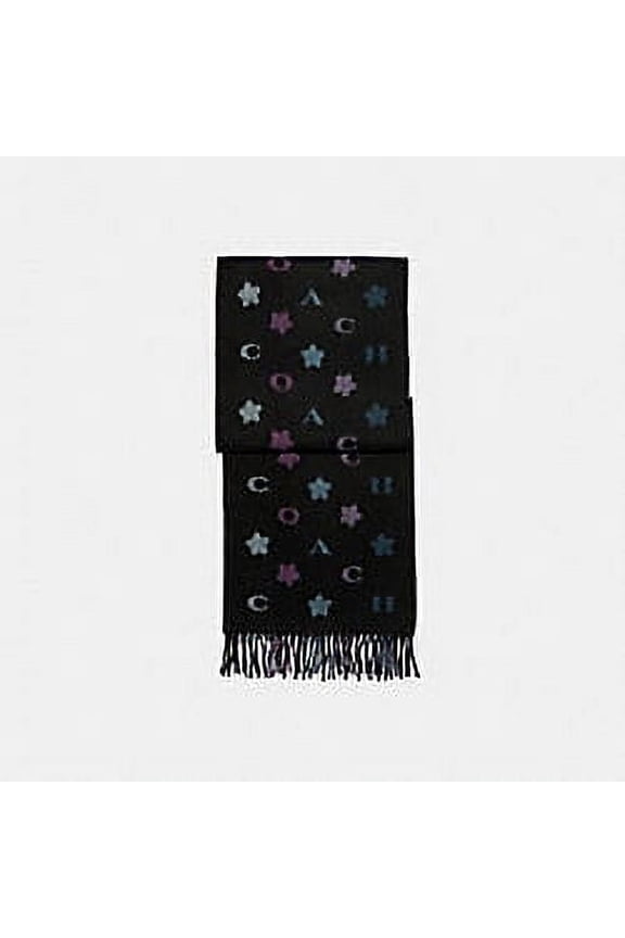 Women's 4623 Stars Striped Print Muffler In Black Multi