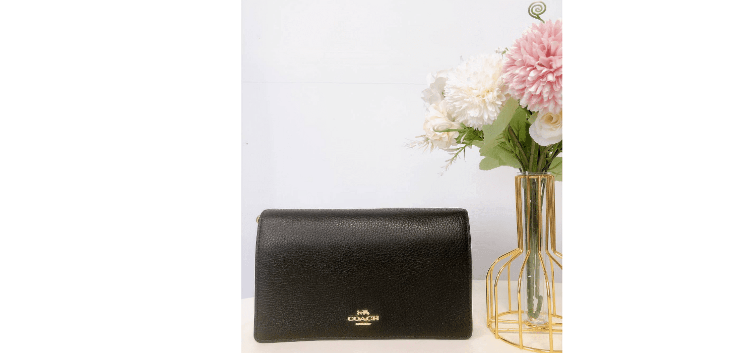 【Coach(コーチ)】ショルダー バッグFOLDOVER CLUTCH CROSSBODY Coach Women's Anna Foldover Crossbody Clutch (Black