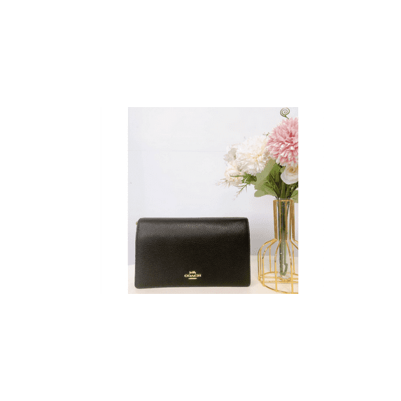 Coach Women's Anna Foldover Crossbody Clutch (Black)