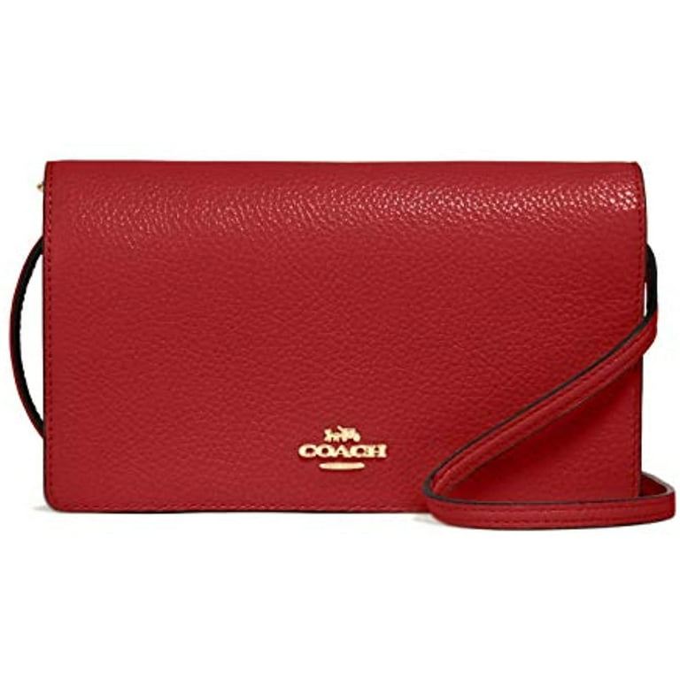 【COACH】FOLDOVER CROSSBODY CLUTCH Coach Women's Anna Foldover Crossbody Clutch (Red) - Walmart.com