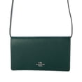 thumbnail image 1 of Coach Women's Anna Small Foldover Clutch Crossbody Bag in Crossgrain Leather (Emerald Green), 1 of 6