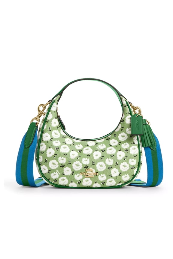 Women's Carmen Mini Crossbody Bag with Floral Print (Green Multi)