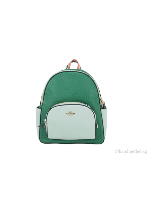 Women's Court Backpack (Pebble Leather - Colorblock - Green - Light Teal Multi)