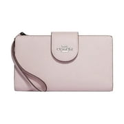 Coach Womens Crossgrain Leather Tech Phone Wallet Ice Pink