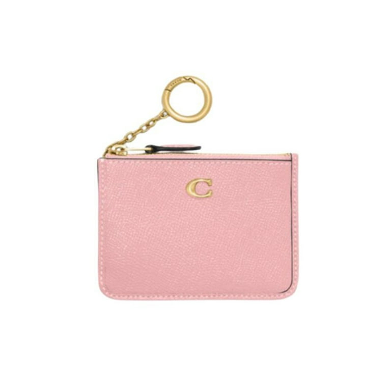 Coach Women's Crossgrain Leather Mini ID Skinny Wallet, Bubblegum