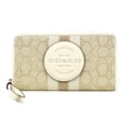 thumbnail image 1 of Coach Women's Dempsey Large Phone Wallet In Signature Jacquard With Stripe And Coach Patch (Light Khaki / Chalk), 1 of 3