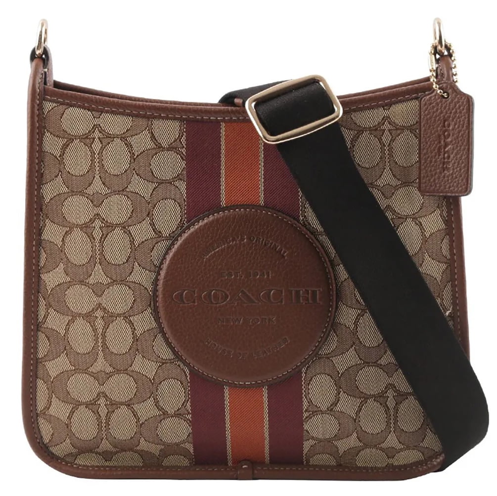 COACH ボディバッグ ブラウン ロゴ Coach Women's Dempsey Top Zip File Crossbody Bag in Signature