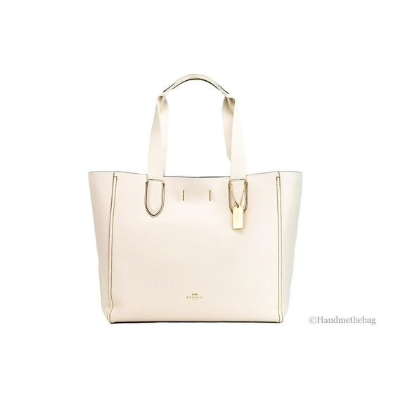Coach Women's Derby Pebbled Leather Shoulder Tote Bag Handbag Purse (Chalk)