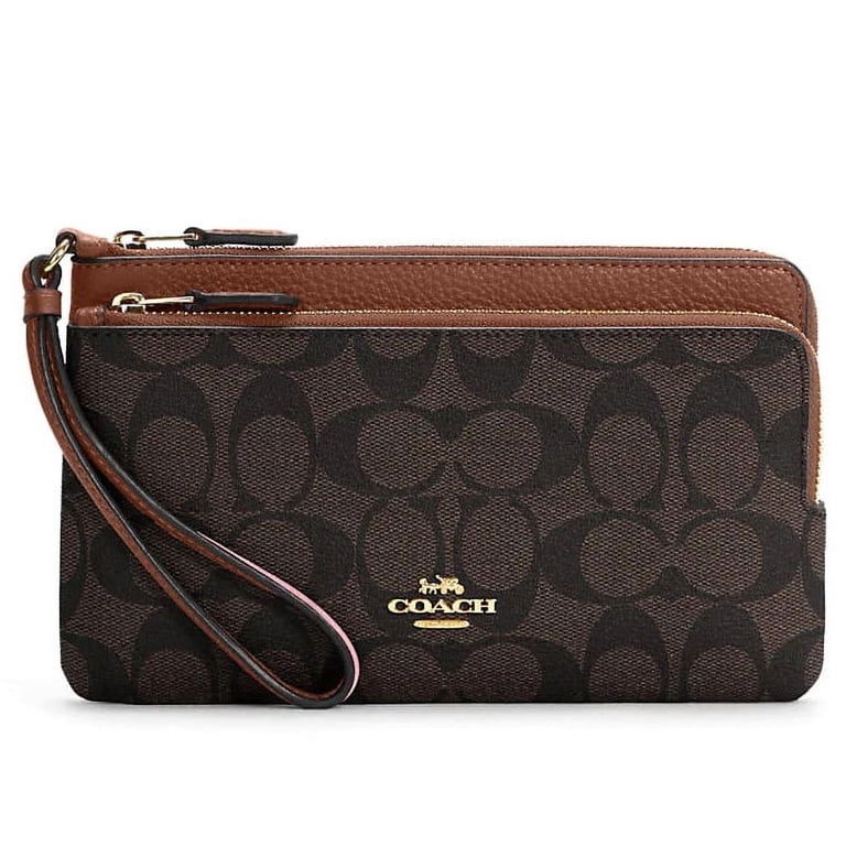 Coach Women's Double Zip Wallet in Signature Canvas (Brown