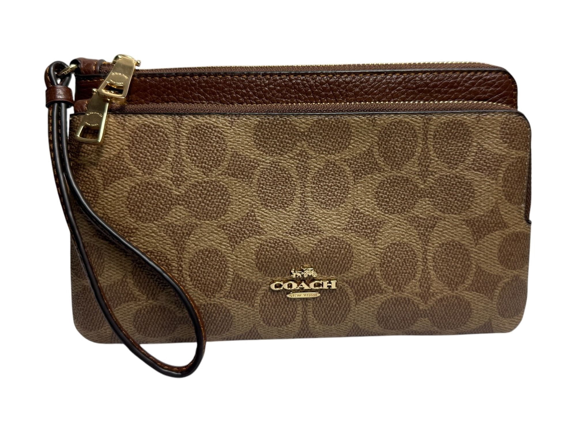 Coach Women's Double Zip Wristlet Wallet in Signature Canvas (IM