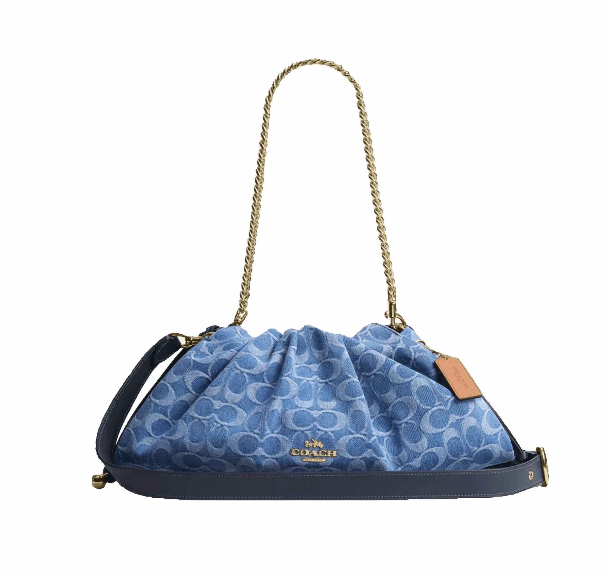 Coach Faye Large Shoulder Bag, Blue Denim, 15