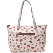 Coach Womens Zip Tote, Coated Canvas, Spaced Floral Field Print, Chalk Multi