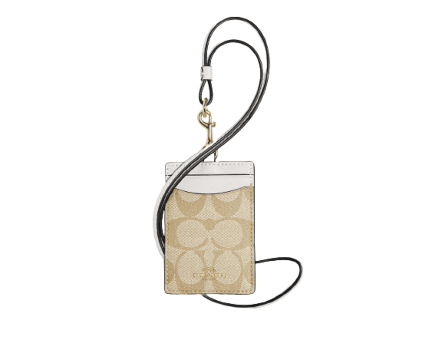 Coach Women's ID Lanyard Card Case, Signature Canvas Leather