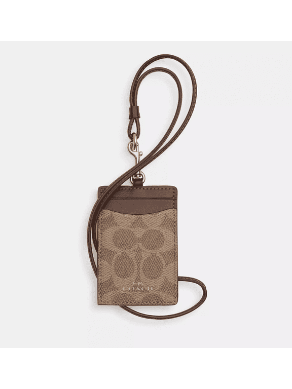 Women's ID Lanyard in Signature Canvas with Leather Trim – Detachable Lanyard & ID Window